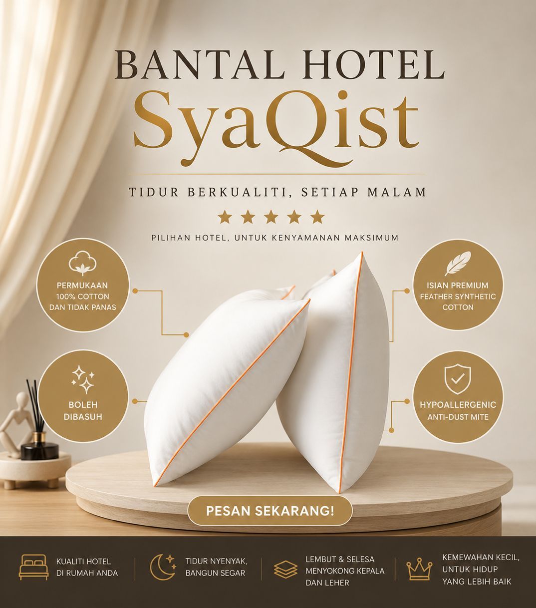 SYAQIST - BANTAL HOTEL BY SYAQIST [ LEBIH LEMBUT, LEBIH GEBU ]