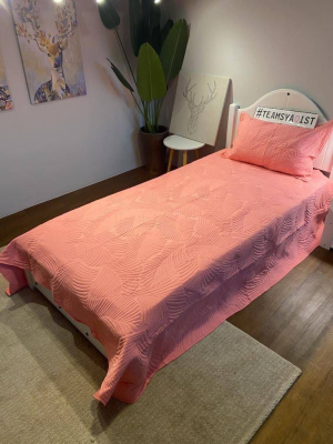 SYAQIST - PATCHWORK EMBROIDERY SUPER SINGLE SSPE062 PINK PEACH