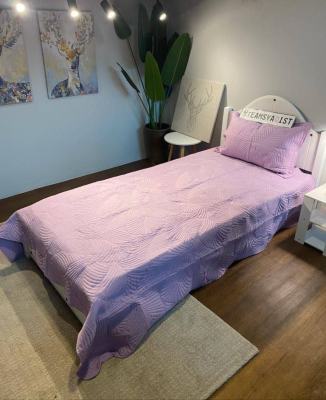 SYAQIST - PATCHWORK EMBROIDERY SUPER SINGLE SSPE064 LIGHT PURPLE