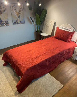 SYAQIST - PATCHWORK EMBROIDERY SUPER SINGLE SSPE065 MAROON