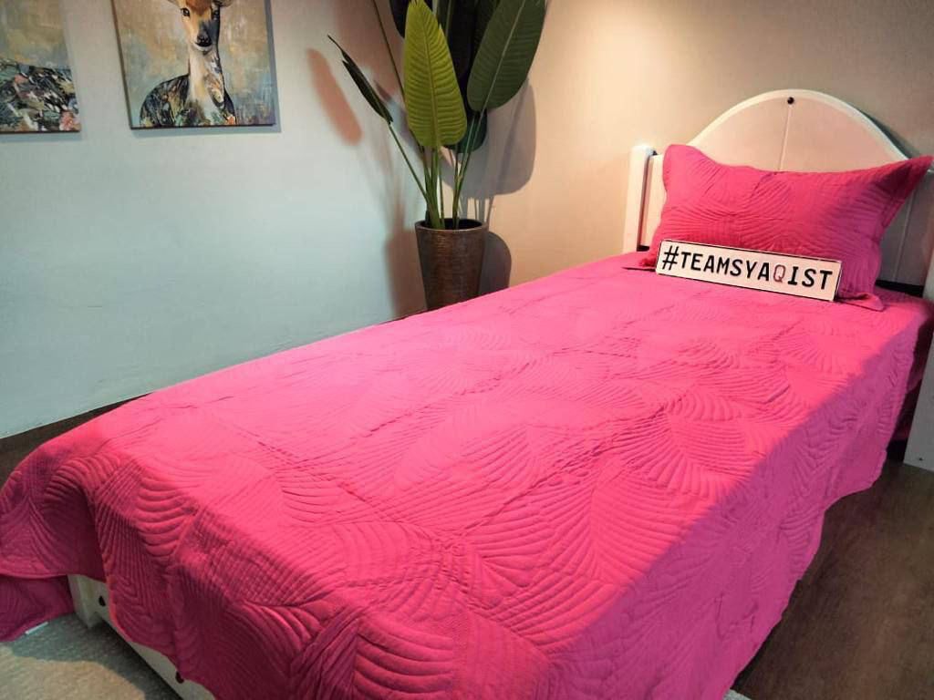 SYAQIST - PATCHWORK EMBROIDERY SUPER SINGLE SSPE069 FUSHIA