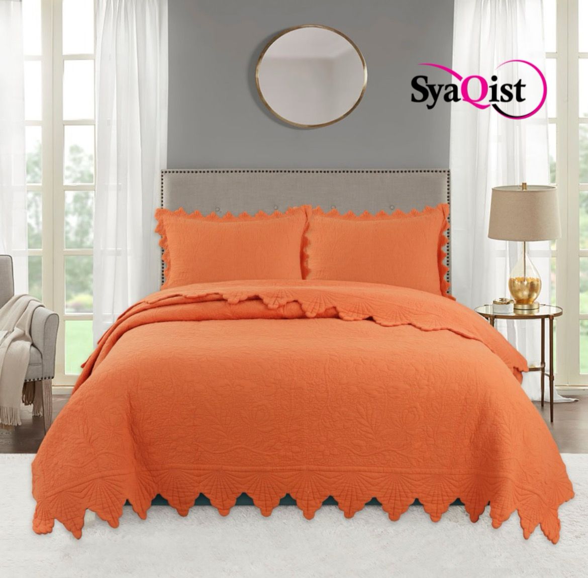 SYAQIST - SUPER KING PREMIUM EMBROIDERY 3IN1 CURVE ( LIMITED EDITION) - ORANGE