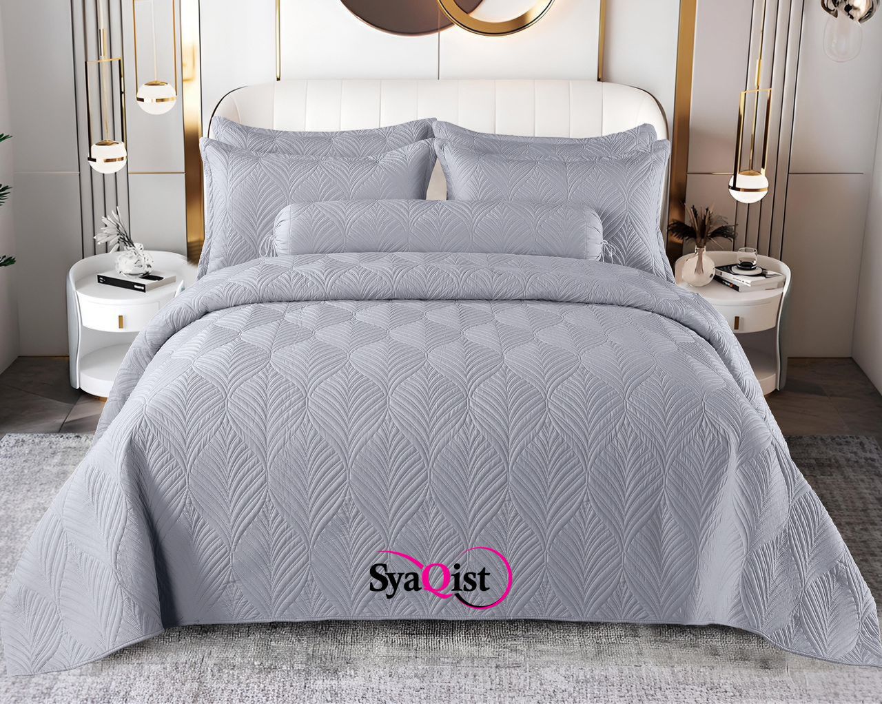 SYAQIST LEAF COLLECTION SUPER QUEEN 6IN1 SQLC604 Grey R-10