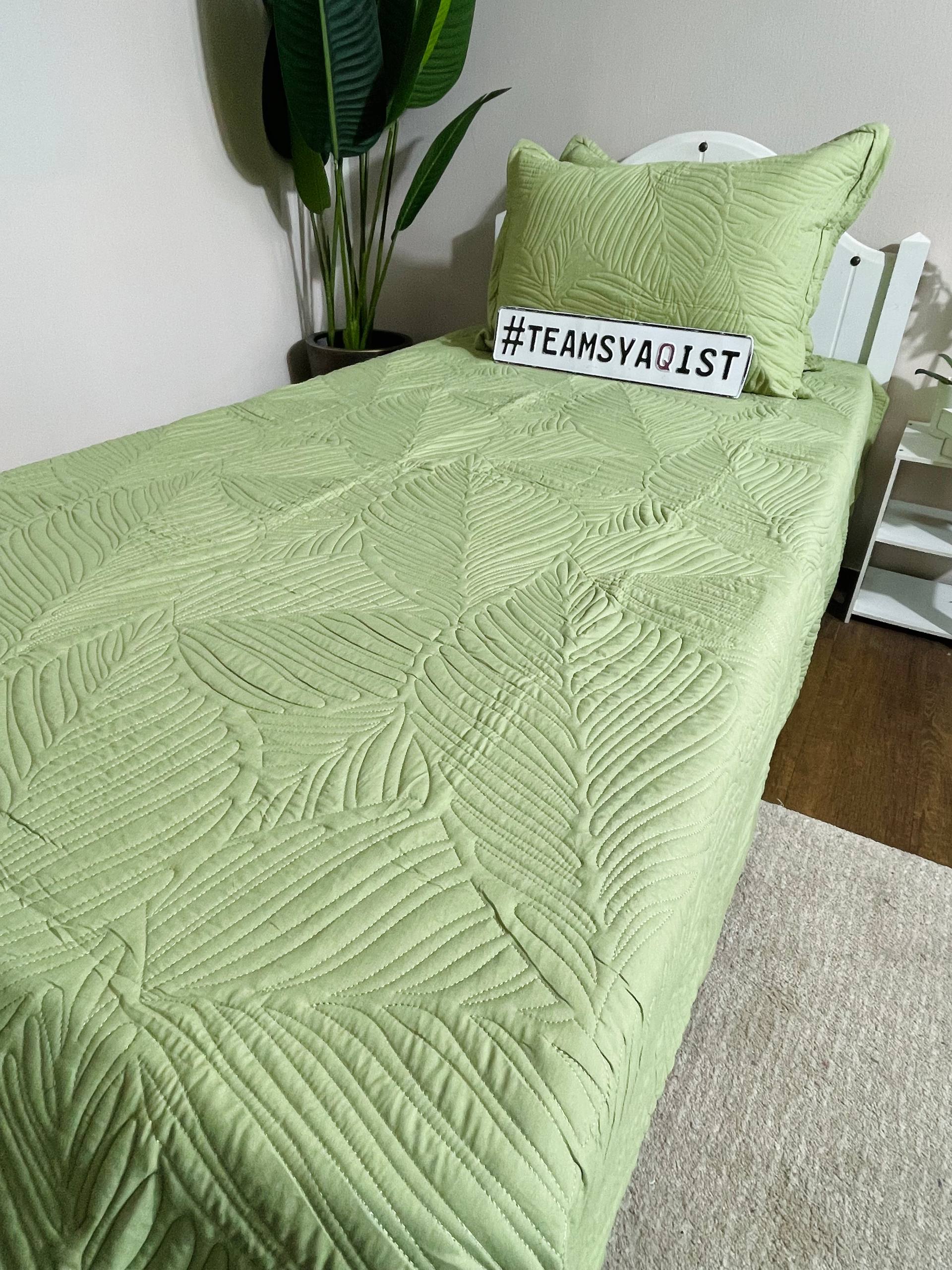 SYAQIST LEAF COLLECTION SUPER SINGLE 3IN1 LC005 — Pistachio Luxe - Image 3