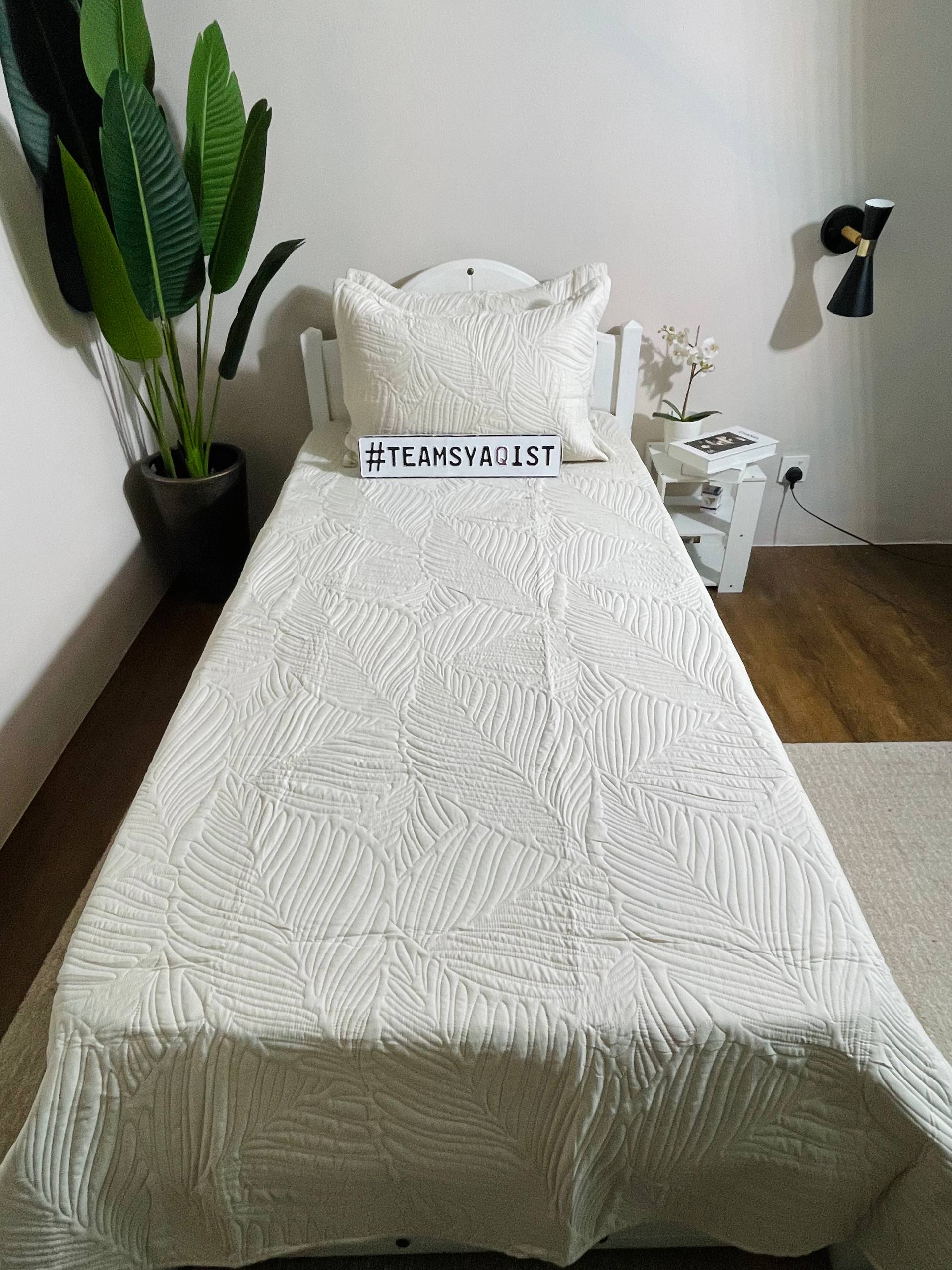 SYAQIST LEAF COLLECTION SUPER SINGLE 3IN1 LC009 — Vanilla Ivory - Image 3