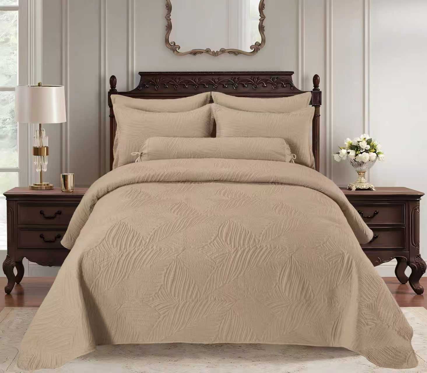 SYAQIST LEAF COLLECTION SUPER KING 6IN1  LC001 — Champagne Sand