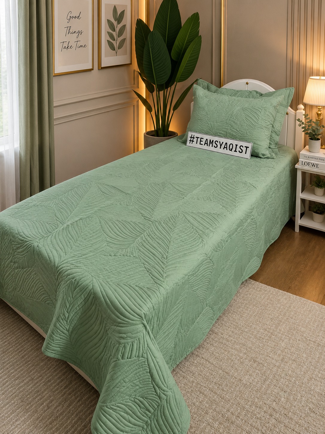 SYAQIST LEAF COLLECTION SUPER SINGLE 3IN1 LC007 — Sage Whisper