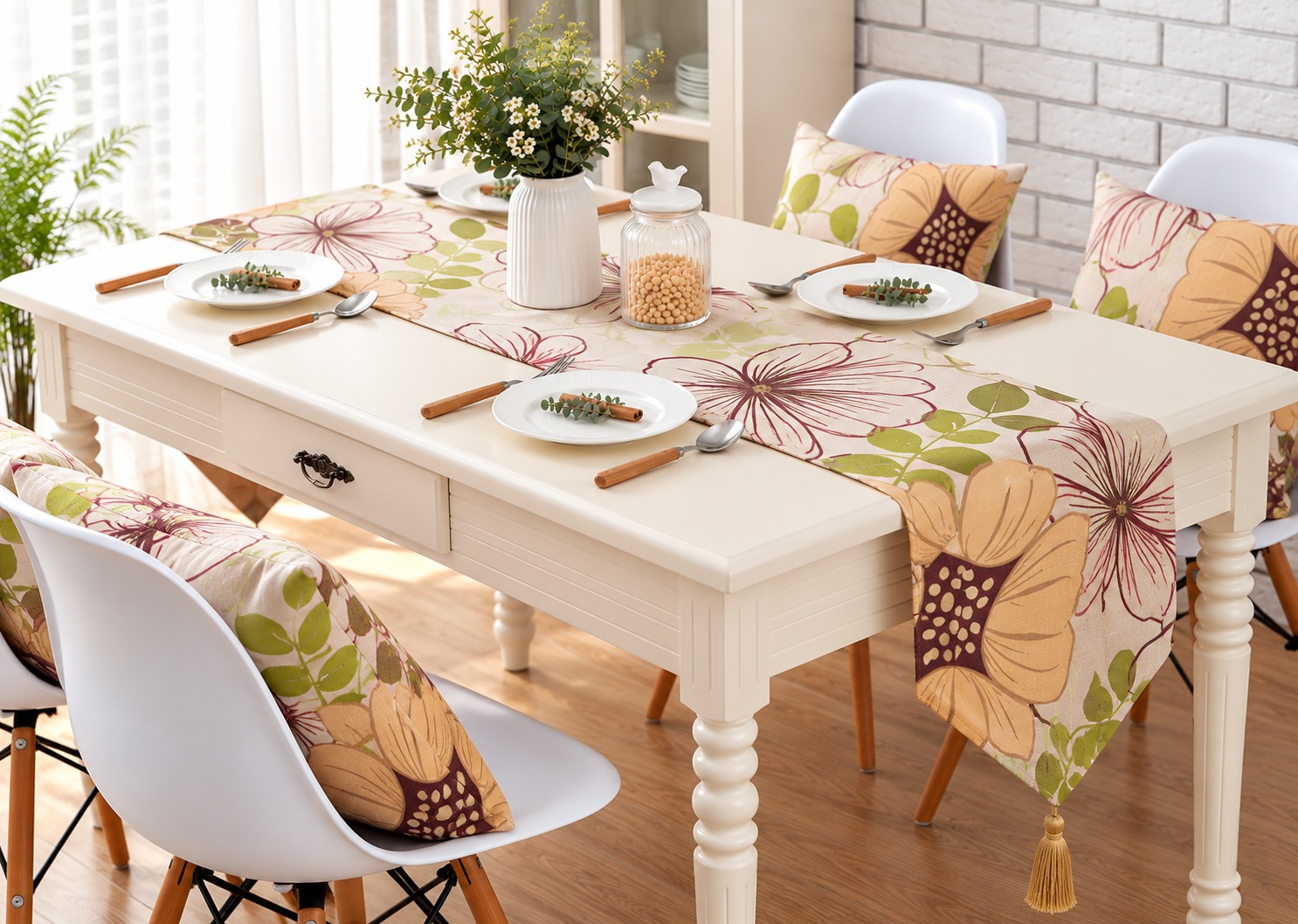 SYAQIST - PREMIUM COTTON LINEN TABLE RUNNER - TR LINEN 011