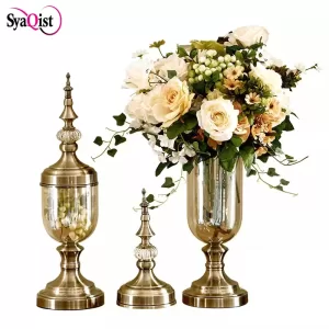 SyaQist Luxurious Glass Vase ~  European Style  2IN1